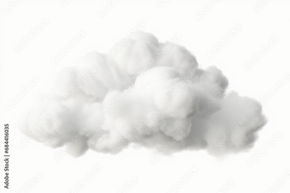 Isolate white cloudscape fluffy 3d render, Generative AI 