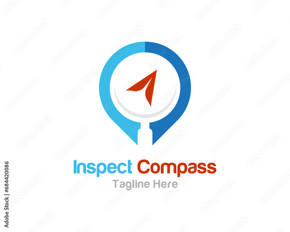 Creative inspect compass icon logo design vector template Creative inspect compass icon logo design vector template
