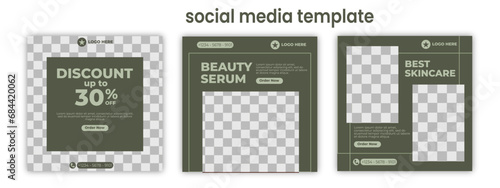 Social media post template for beauty. Suitable for social media post, and web ads