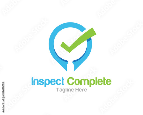 Creative complete inspection icon logo design vector template