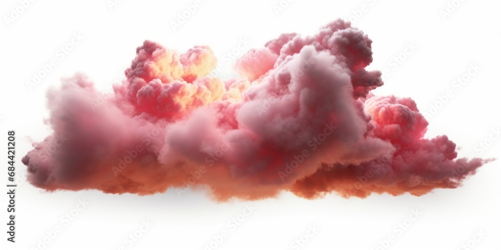 Evening clouds explode freedom realistic shapes 3d rendering, Generative AI 