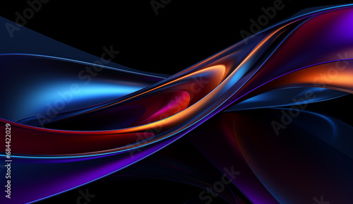 Abstract purpleblue curved wave art background photo