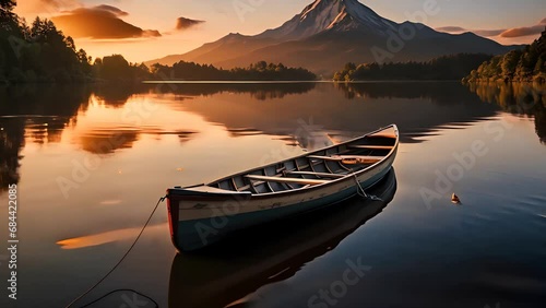 A canoe on the lake footage photo