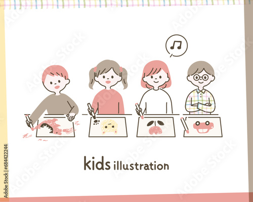 絵を描く子供達