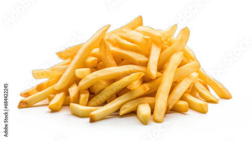 A French fries or potato chips isolated on white background. Isolated on white background.