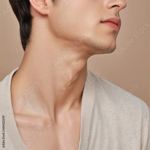 body close up man's throat photo