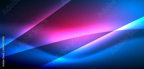 Dynamic waves in ethereal glow of neon lights. Concept merges fluidity of motion with vibrant allure of neon, crafting entrancing backdrop that embodies both vitality and futuristic sophistication