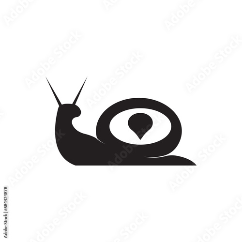 snail location logo icon design.