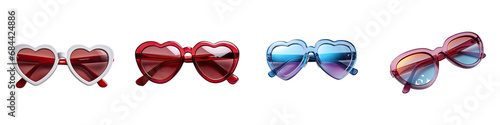 Heart shaped sunglasses Hyperrealistic Highly Detailed Isolated On Transparent Background Png File