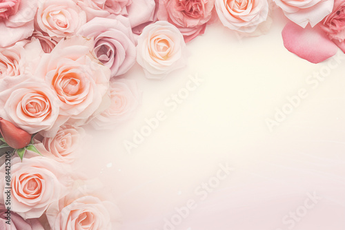 pink roses background for Valentine day,Generated By Ai
