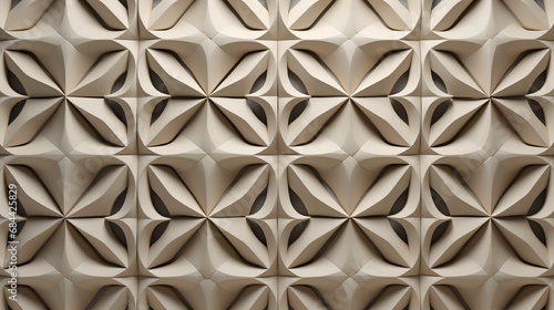 A symmetrical 3D wall design featuring repeating patterns and a balanced visual composition.