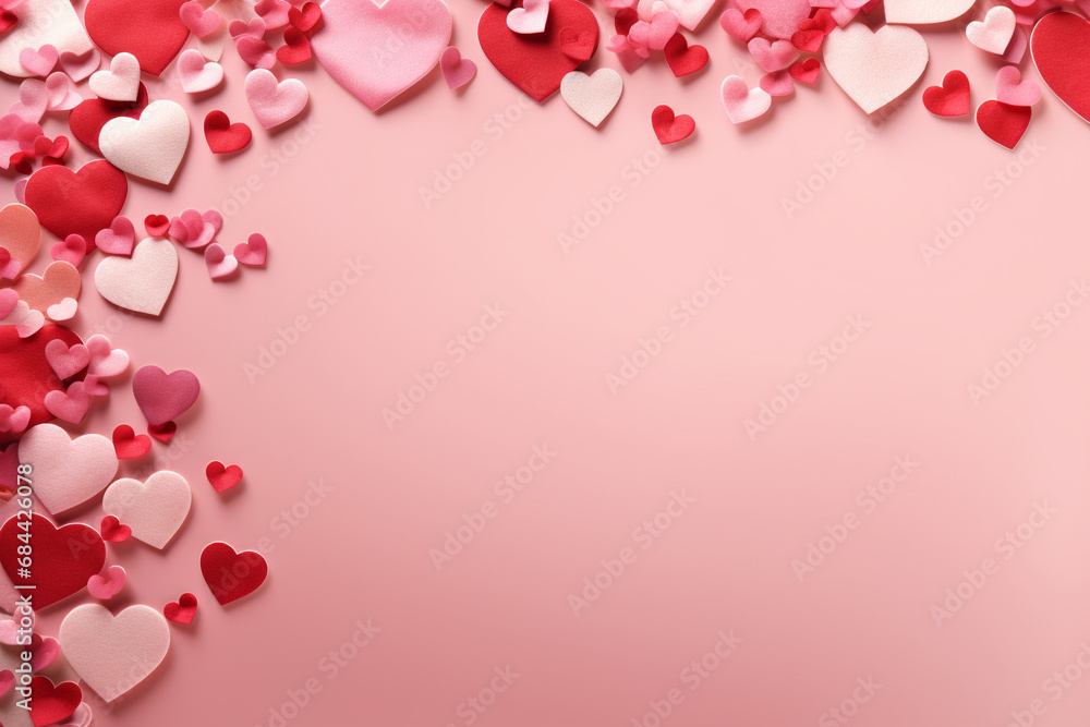 valentine background with hearts,Generated By Ai