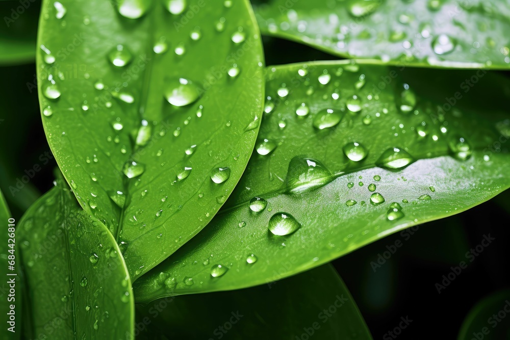 a green leaf with water droplets on it's leaves and a green background with green leaves and water droplets on it's leaves a green leaf with water droplets on it's leaves and a green background with green leaves and water droplets on it's leaves