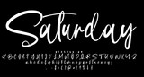 saturday handwritten script sign font script vector lettering. typography. Motivational quote. Calligraphy postcard poster graphic design lettering element
