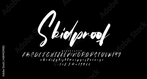 skidproof handwritten script sign font script vector lettering. typography. Motivational quote. Calligraphy postcard poster graphic design lettering element
