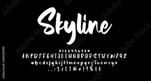 skyline script sign font script vector lettering. typography. Motivational quote. Calligraphy postcard poster graphic design lettering element