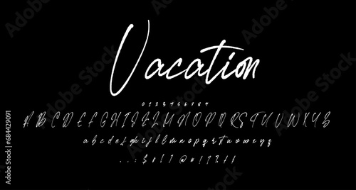 vacation script sign font script vector lettering. typography. Motivational quote. Calligraphy postcard poster graphic design lettering element