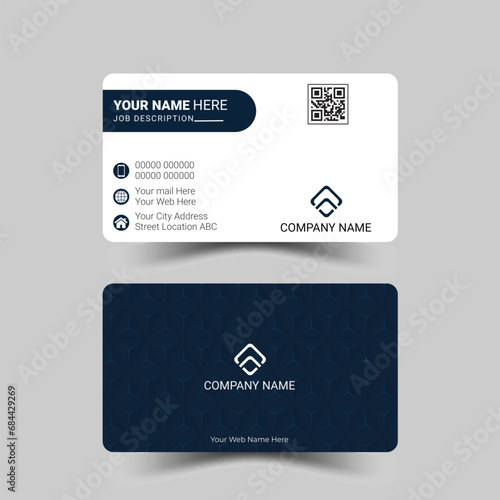 Modern creative business card and name card horizontal simple clean template vector design