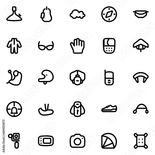 paragliding line icon sheet
