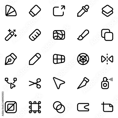 design tool line icon sheet
