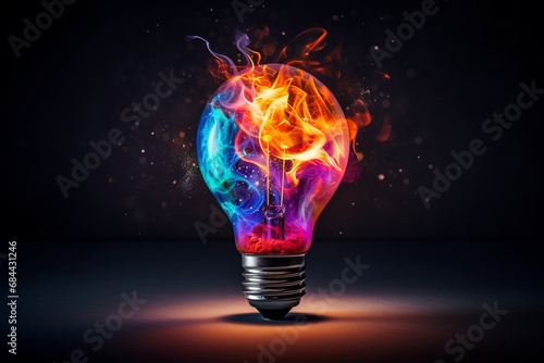 Light bulb against nature on green leaf with energy sources, Sustainable development and responsible environment, Energy sources for renewable, Ecology concept