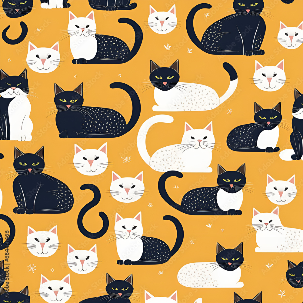 Obraz premium seamless pattern with cats