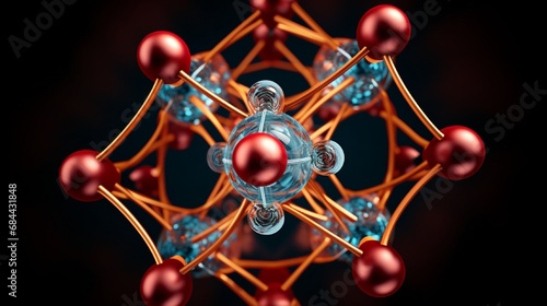 An elegant rendering of an inorganic molecule highlighting its symmetrical arrangement and atomic connections.