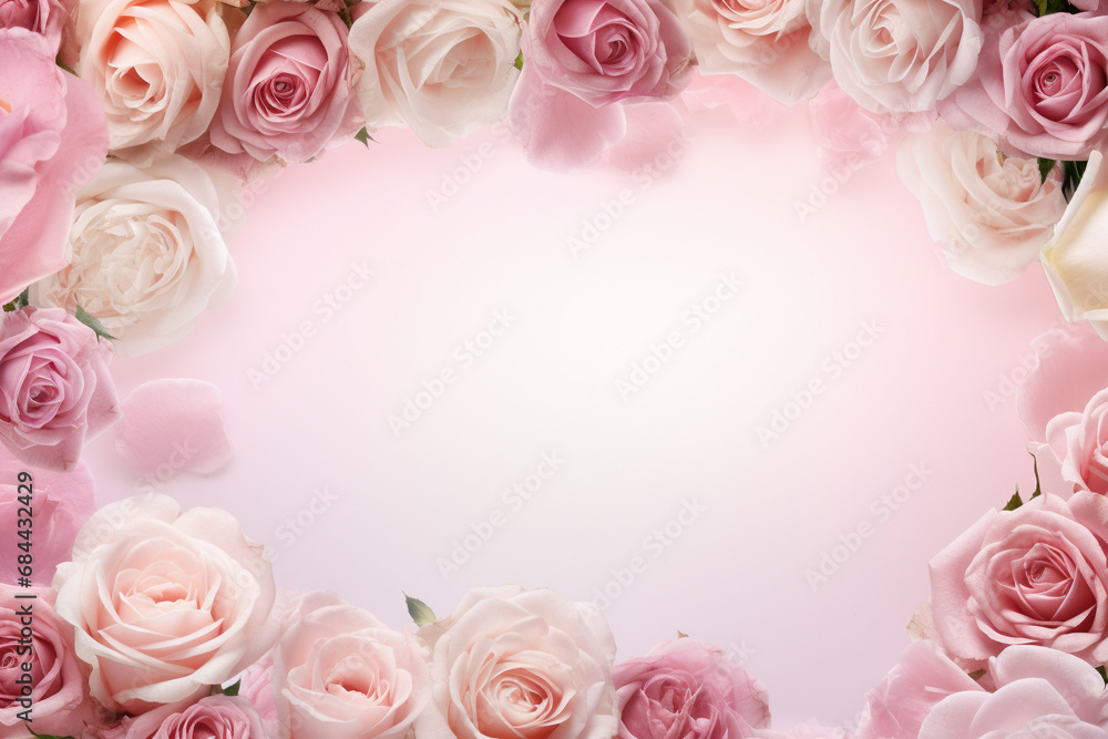 frame of roses for Valentine day,Generated By Ai
