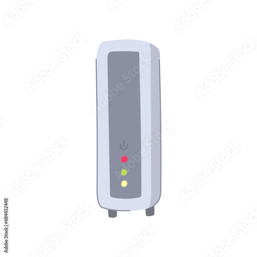 wireless dsl modem cartoon. web wlan, a broadband, ethernet lan wireless dsl modem sign. isolated symbol vector illustration