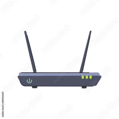 a dsl modem cartoon. broadband ethernet, lan net, wifi speed a dsl modem sign. isolated symbol vector illustration