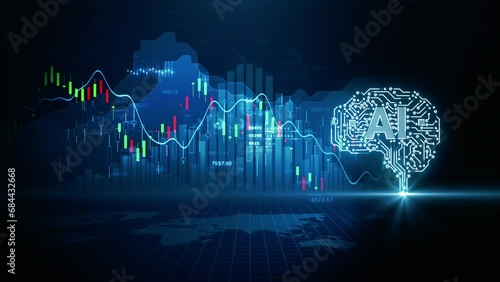 AI trading bot is a piece of software that analyzes market data and executes trades automatically on behalf of the user using artificial intelligence algorithms. Business investment concept photo