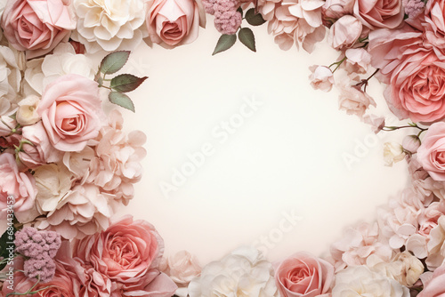 rose petals frame for Valentine day,Generated By Ai 