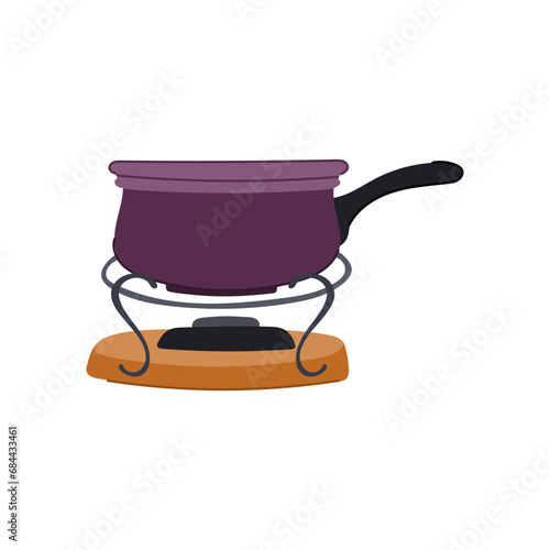 bread fondue cartoon. food cheese, dip swiss, pot melted bread fondue sign. isolated symbol vector illustration