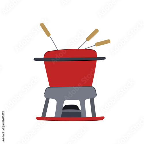 swiss fondue cartoon. pot melted, hot dinner, dipping party swiss fondue sign. isolated symbol vector illustration