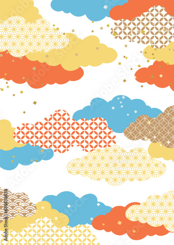 新年　年賀素材　背景イラスト