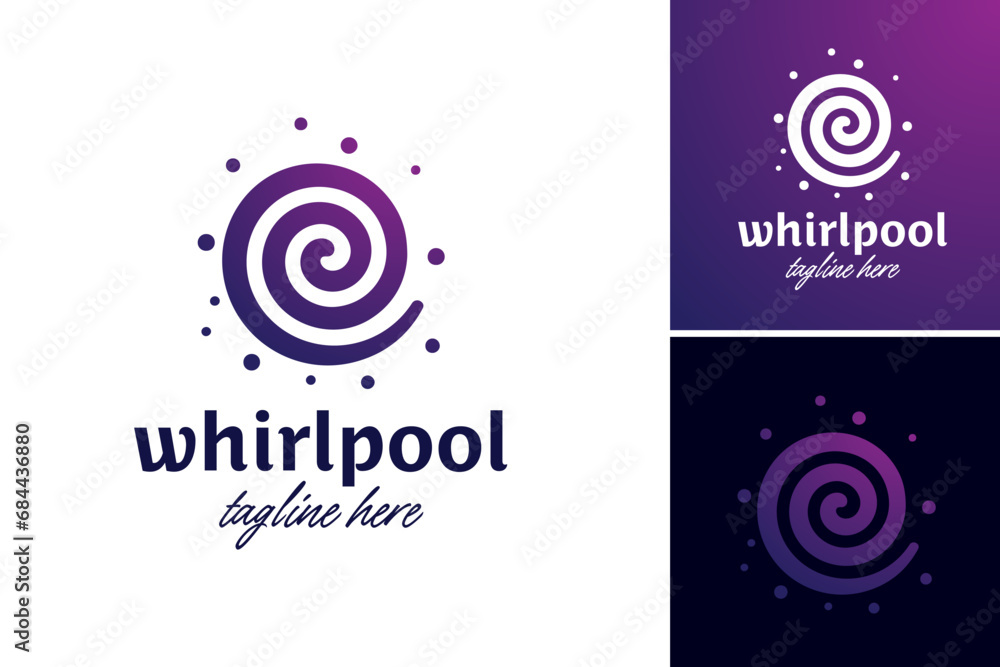 Whirlpool logo design template. A logo for a water-selling company with a spiral design. It's suitable for water companies, bottled water brands, and aquatic products to convey fluidity and innovation Whirlpool logo design template. A logo for a water-selling company with a spiral design. It's suitable for water companies, bottled water brands, and aquatic products to convey fluidity and innovation