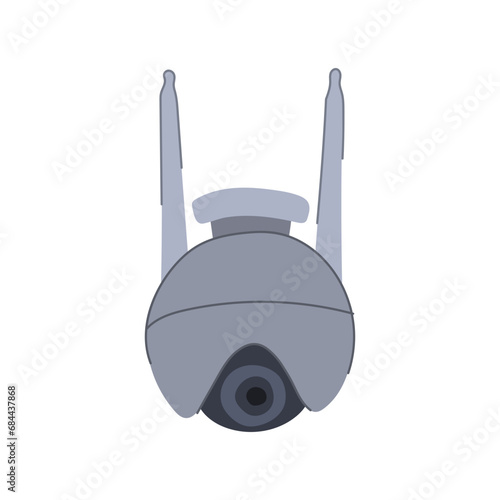 control ip camera cartoon. cam guard, internet equment, lens service control ip camera sign. isolated symbol vector illustration