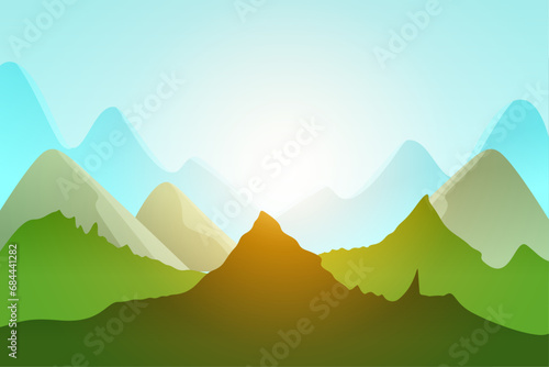 Gradient mountain landscape