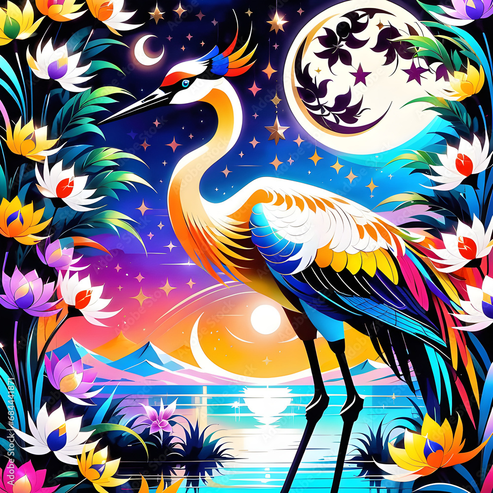 abstract background with bird. Generative AI abstract background with bird. Generative AI
