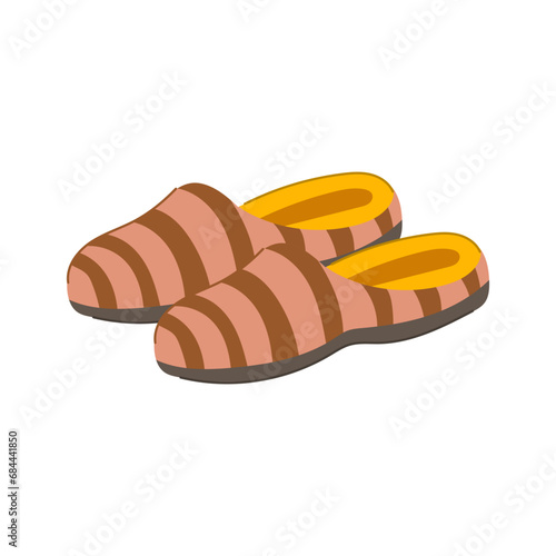 slipper man slippers cartoon. adult people, young male, home feet slipper man slippers sign. isolated symbol vector illustration
