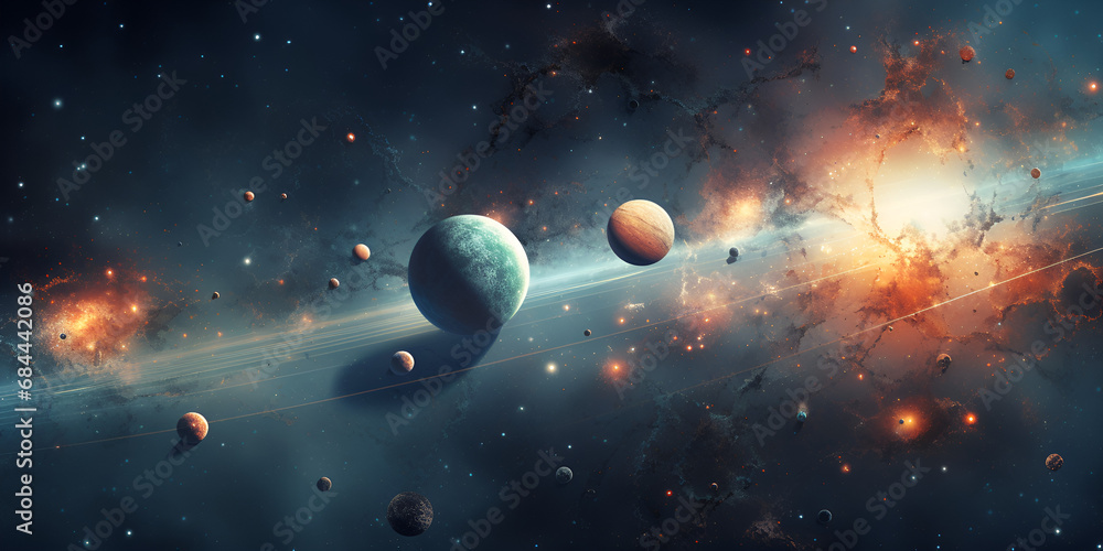 Stars and Planets Unveiled The Mesmerizing Tapestry of Space Exploration's Grandeur, Journey through the Cosmos Unveiling the Mysteries of Space and Planets generative AI