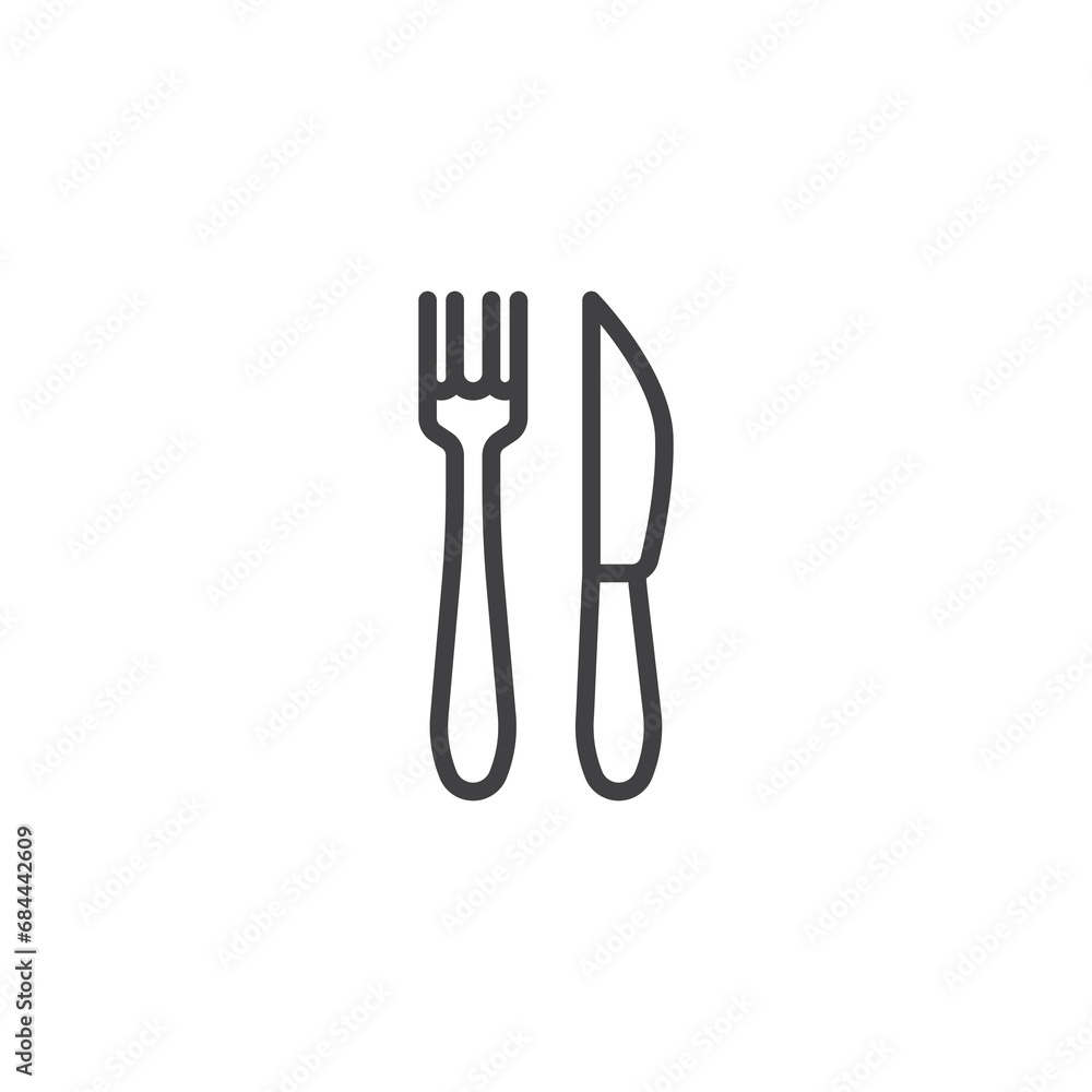 Fork and Knife line icon Fork and Knife line icon