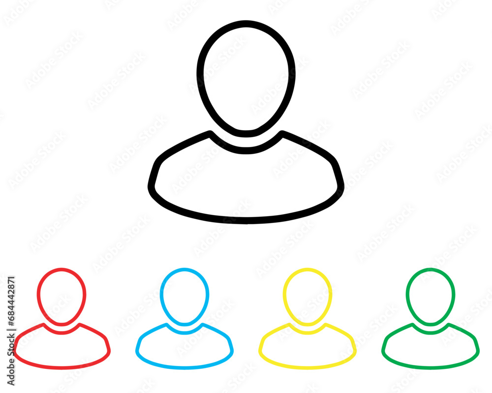 User icon vector. Profile icon sign symbol in trendy flat style. Set elements in colored icons. Profile vector icon illustration isolated on white background User icon vector. Profile icon sign symbol in trendy flat style. Set elements in colored icons. Profile vector icon illustration isolated on white background