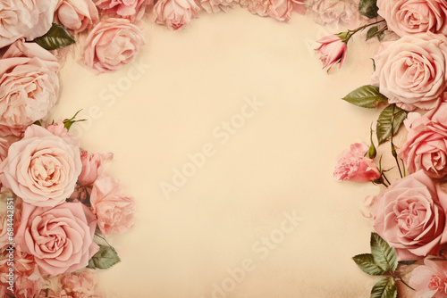 vintage background with roses for Valentine day,Generated By Ai 
