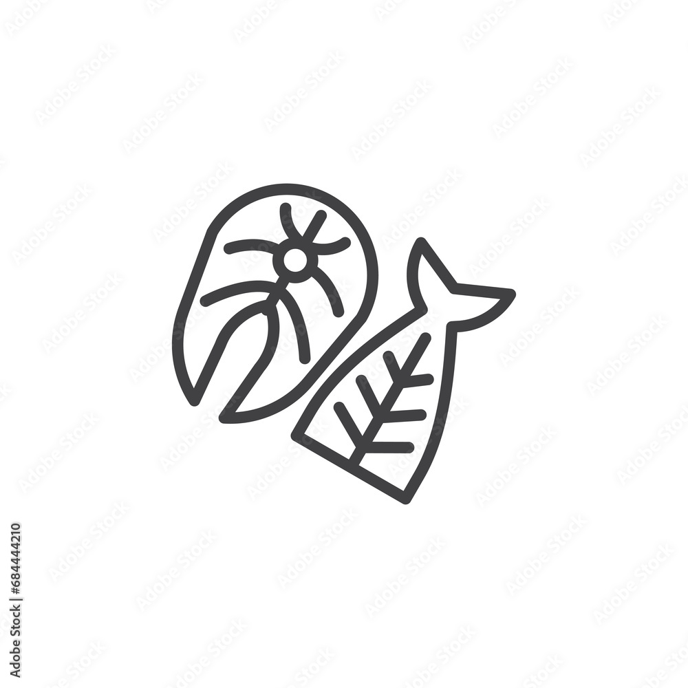 Seafood products line icon