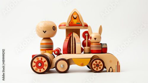 wooden toy car with boxes