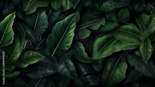 Wallpaper Mural A mesmerizing composition of dark and textured tropical leaves, offering endless possibilities for your design endeavors. Torontodigital.ca