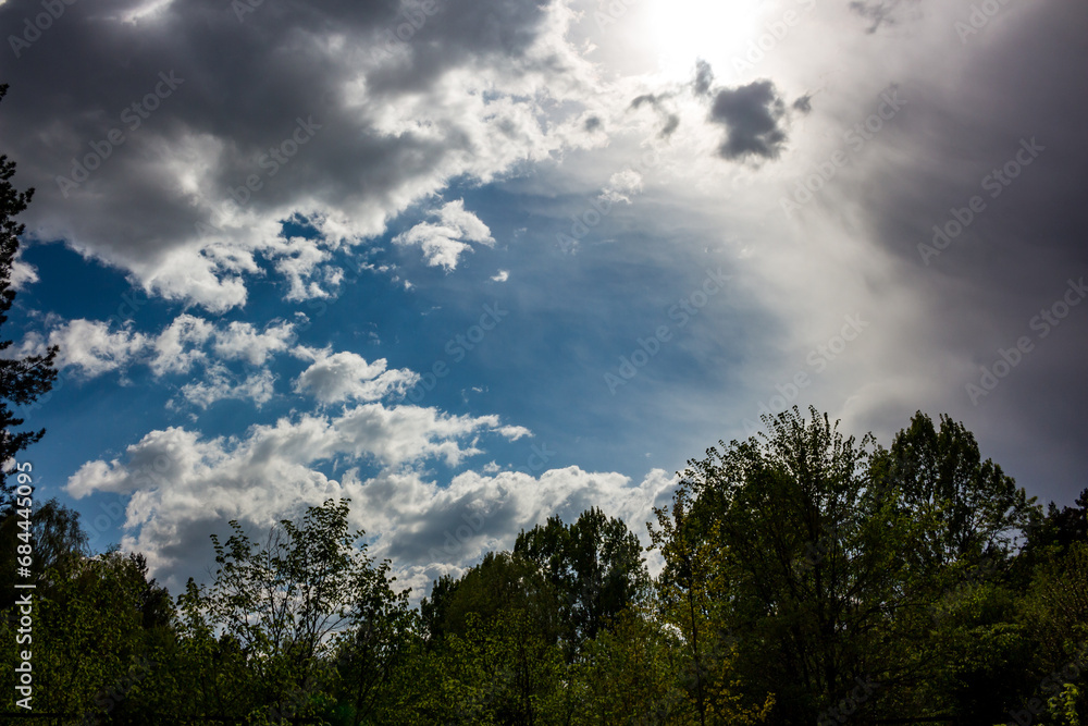 Clearance of the blue sky covered with dense clouds Clearance of the blue sky covered with dense clouds