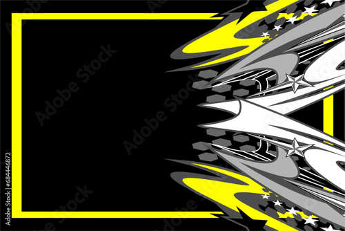 vector abstract racing background design with a unique line pattern and a combination of bright colors such as yellow and grayscale