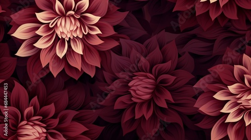 A seamless pattern filled with hand-drawn dahlia petals in shades of deep burgundy and wine, adding a touch of elegance to your design.